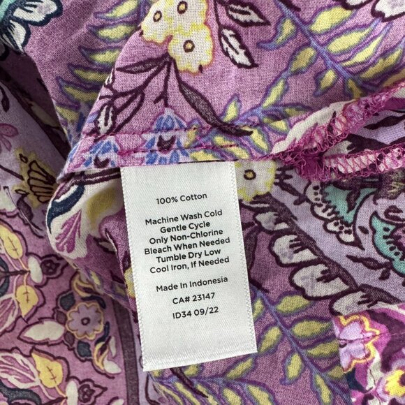 Talbots Top 2X Floral Ruffle Sleeve Floret Medallion Multicolored NWT TP-3415 - Picture 8 of 8